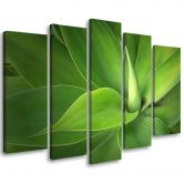 5-delige canvas print groene bladplanten 