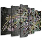 5-delige canvas print, Iris bloemen in de wind 