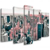 Leinwandbild 5 teilig, New York Manhattan Stadt Panorama 