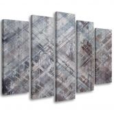 5-delige canvas print met abstracte geometrische vormen 
