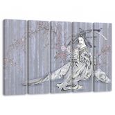Leinwandbild 5 teilig, Traditioneller japanischer Geisha 