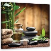 Leinwandbild, Bambus Orchidee Blumen Zen 