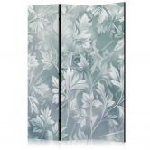 Paravent, Raumteiler freistehend, Trennwand - Ornaments in Rubbed Faded Turquoise: Floral Pattern 