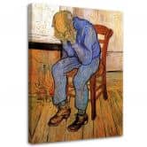Leinwandbild, Alter Mann in Traurigkeit - V. van Gogh Reproduktion 