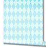 Vliestapete Rauten Grafisch Modern in Blau für Schlafzimmer 