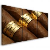 Leinwandbild 3-teilig, Kubanische Zigarre 