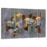 Leinwandbild 5 teilig, 3D -Rätsel 
