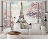 Fototapete Fensterblicklick Eiffelturm Paris France 