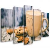 Leinwandbild 5 teilig, Kaffeetasse Vintage 