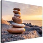 Leinwandbild, Steine Zen Strand Meer 