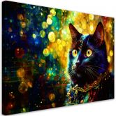 Canvasbillede, Abstrakt sort kat 