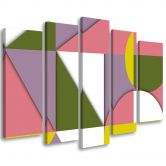 Leinwandbild 5 teilig, Geometrische Abstraktionsformen 