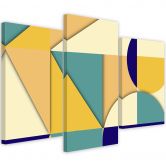 Leinwandbild 3 teilig, Geometrische Abstraktionsformen 