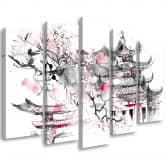 5 stuk canvas print, Japans landschap 