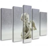 Leinwandbild 5 teilig, Engel Beige 