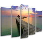Canvasdoek 5 stuks, jetty lake sky paars 