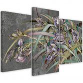 Leinwandbild 3 teilig, Iris Blumen im Wind 