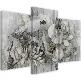 3-delige canvas print, heilige lotusbloemen 