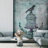 Fototapete, Vogel auf einem Käfig abstrakt - Andrea Haase 