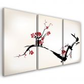 Leinwandbild 3-teilig, Kirschblüte Japan Natur 