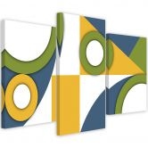 Leinwandbild 3 teilig, Geometrische Abstraktionsformen 