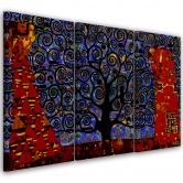 Leinwandbild 3 teilig, Blauer Baum des Lebens Abstraktion 