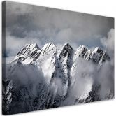 Leinwandbild, Berg Gipfel im Winter 