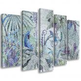 5-delige canvasprint Mozaïek Jungle 
