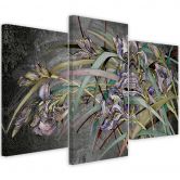 Leinwandbild 3 teilig, Iris Blumen im Wind 