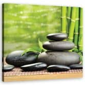 Leinwandbild, Steine Bambus Zen Spa 