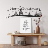 Wandtattoo Merry Christmas Winterlandschaft 
