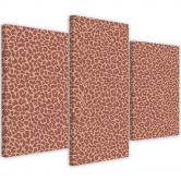 Leinwandbild 3 teilig, Leopard Leopard Pelfpatches Muster 