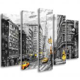 Wandbild 5-teilig, Streets in New York City 