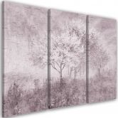 3-delige canvas print een bloeiende boom in de weide oud zwart-wit 
