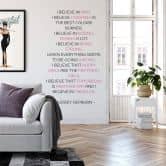 Sticker mural - I believe in pink - Audrey Hepburn 