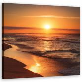Leinwandbild Sonnenuntergang Strand Landschaft 