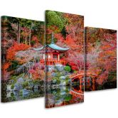 3-delige canvasprint, Japan rood landschap 