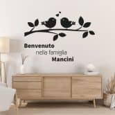 Wandtattoo + Name Benvenuto nella famiglia 