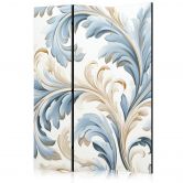 Paravent, Raumteiler freistehend, Trennwand - Baroque Ornaments in Light Creamy Blue Colors 