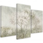 Leinwandbild 3 teilig, Ein blühender Baum in der Wiese 