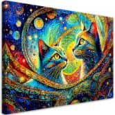 Canvasbillede, Abstrakte katte 