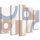Leinwandbild 5 teilig, Geometrische Abstraktionsformen 