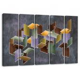 Leinwandbild 5 teilig, 3D -Rätsel 