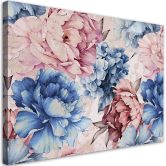 Leinwandbild, Pastell Peonien Blumen Natur 