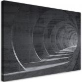 Leinwandbild, Grauer 3D Tunnel 