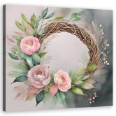 Leinwandbild Rosa Blumen Abstrakt 