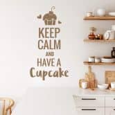 Wandtattoo - Keep calm and have a cupcake 