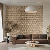Vliestapete in beige Putzoptik Illusion 3D-Optik Streifen Modern Industrial-Look  