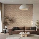 Vliestapete in beige Rauten Illusion 3D-Optik Modern  