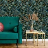 Vliestapete in blau, grün, braun Marmoroptik SteinGrafisch Modern  
